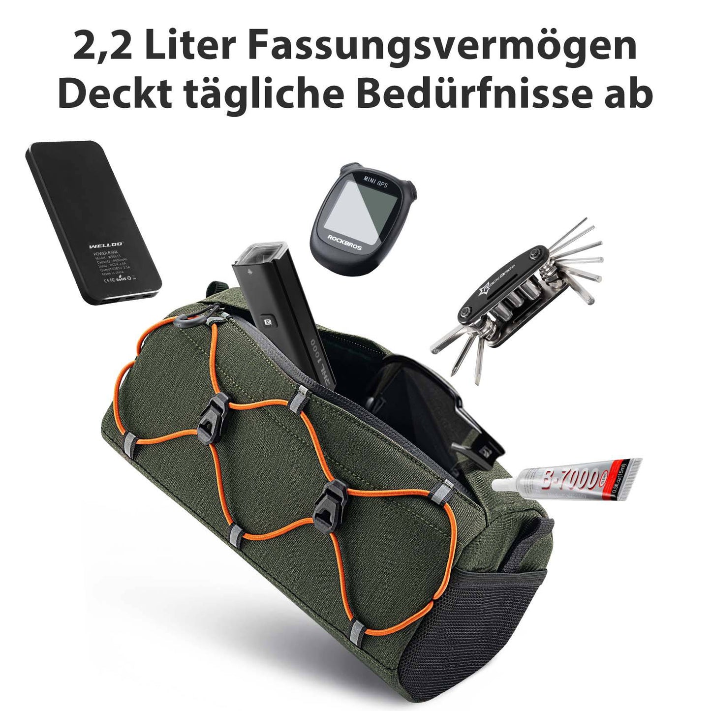 Fietsstuurtas 2,2 liter met schouderriem in 6 kleuren ROCKBROS