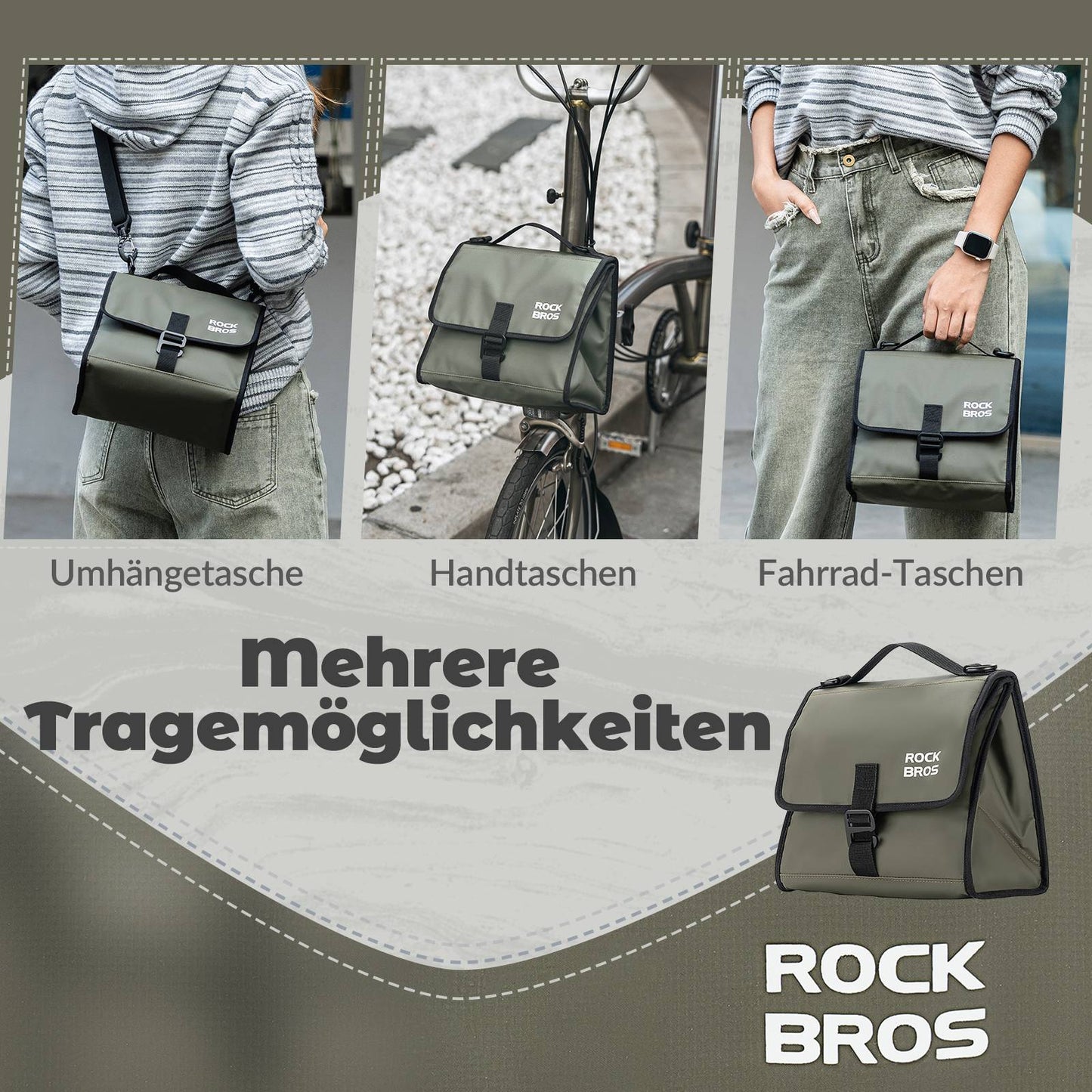 Fietstas, stuurtas, voortas met schouderriem, ROCKBROS