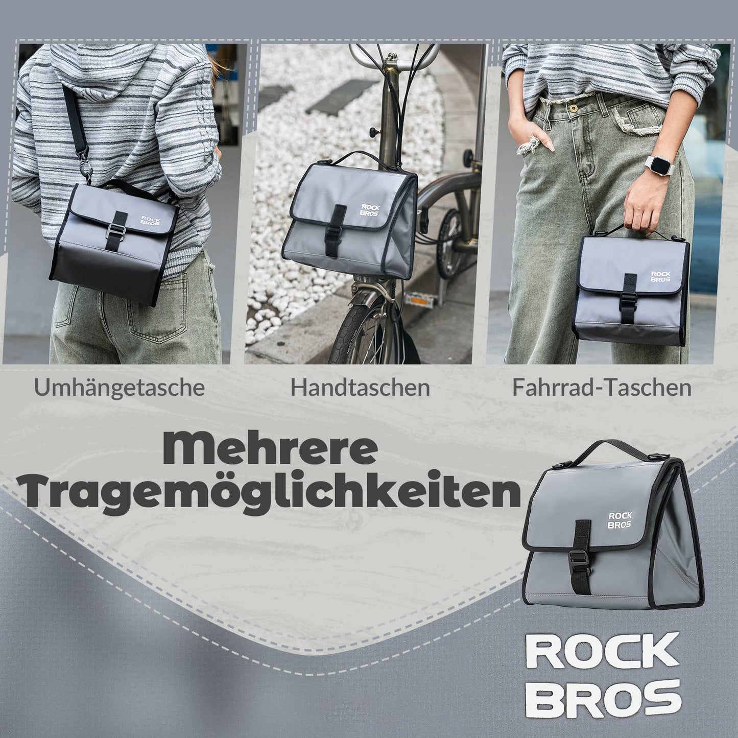 Fietstas, stuurtas, voortas met schouderriem, ROCKBROS