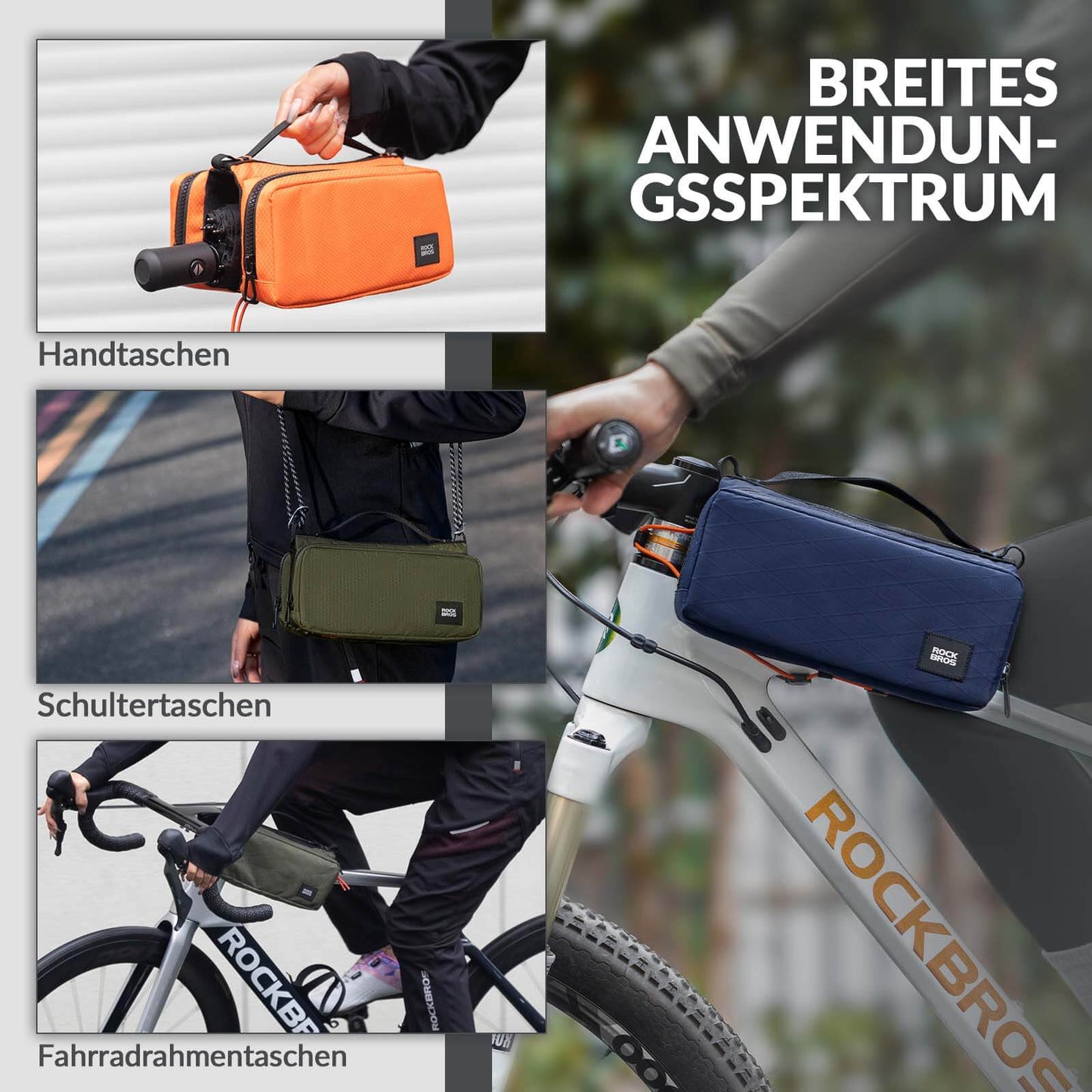 Fietsframetas met schouderriem, bovenbuistas ROCKBROS