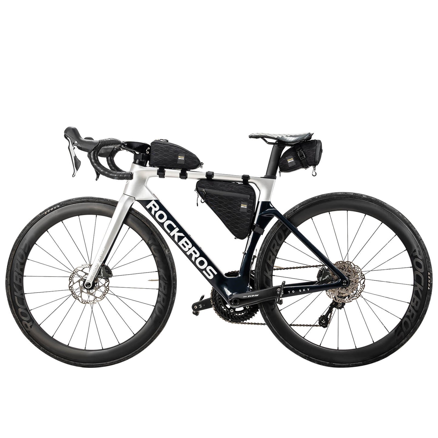 Fietstassenset: frametas*2 + zadeltas*1 met verstelbare schouderriem, 1,2 liter, ROCKBROS