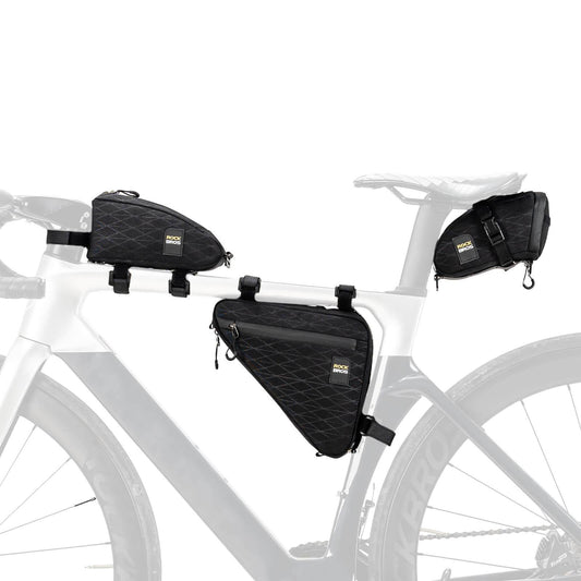 Fietstassenset: frametas*2 + zadeltas*1 met verstelbare schouderriem, 1,2 liter, ROCKBROS