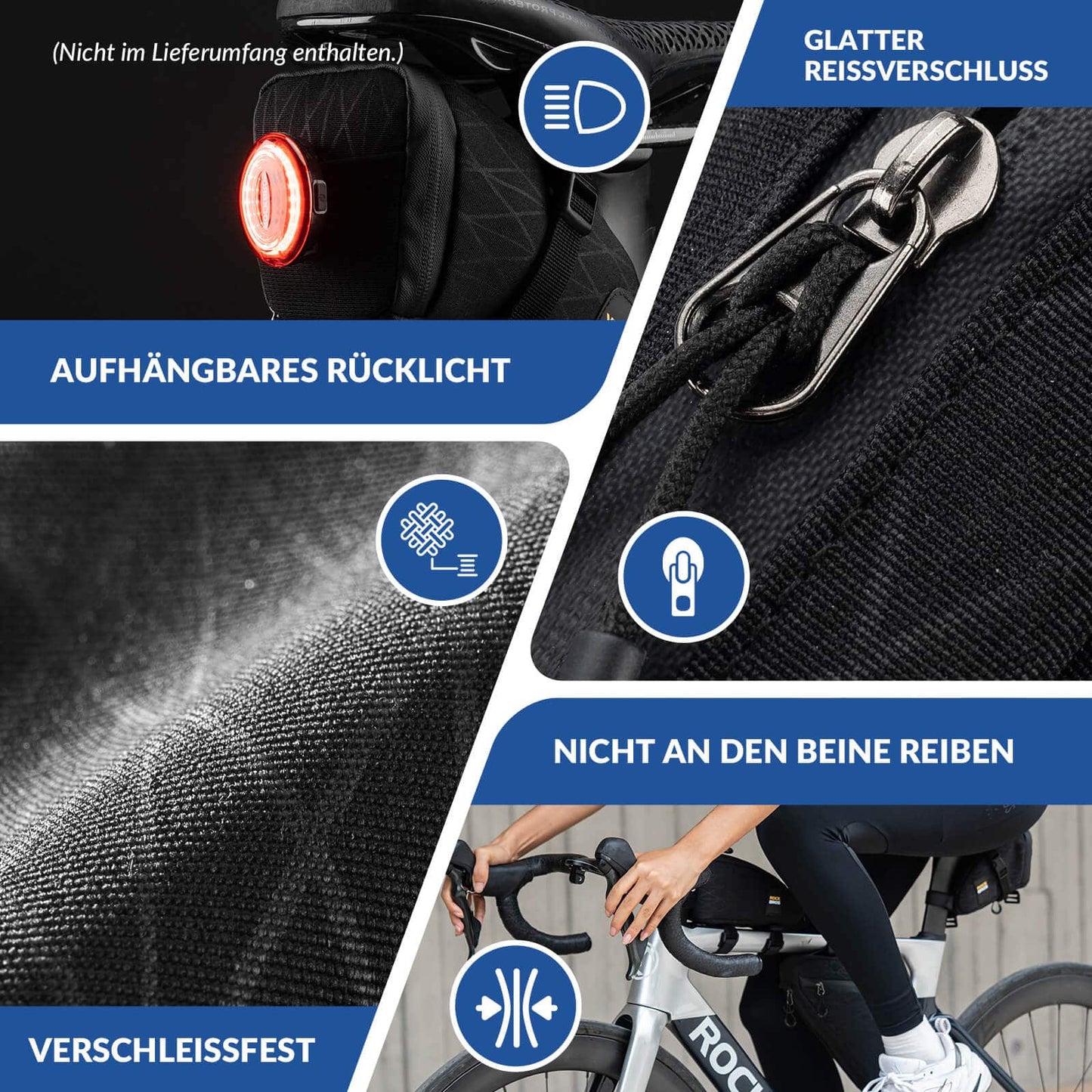 Fietstassenset: frametas*2 + zadeltas*1 met verstelbare schouderriem, 1,2 liter, ROCKBROS