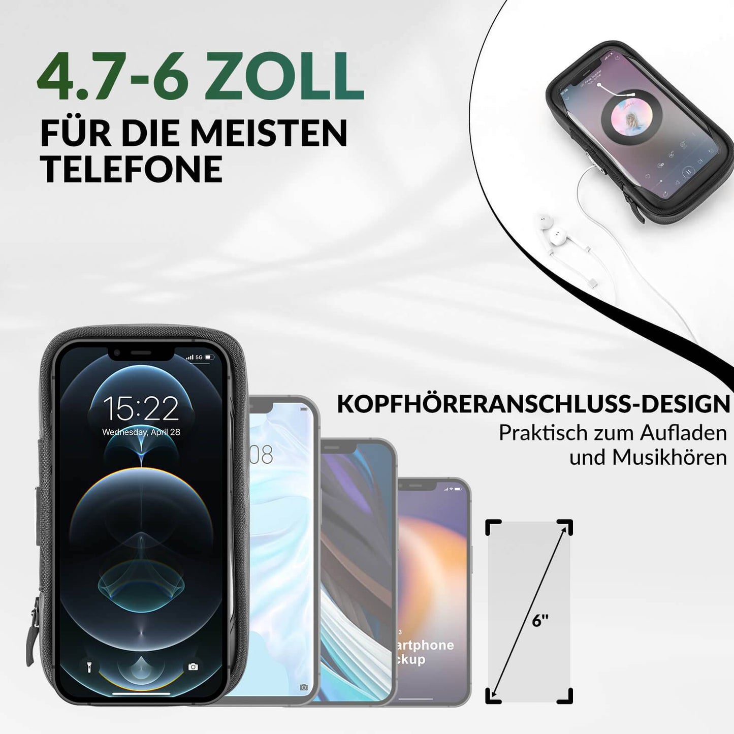 Waterdichte fietstas, draaibaar vak voor mobiele telefoons van 4,7-6 inch, ROCKBROS