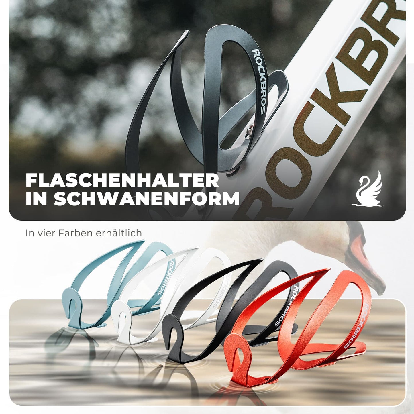 Flessenhouder, fietsaccessoire, lichtgewicht bidonhouder, bevestiging voor de fiets, ROCKBROS