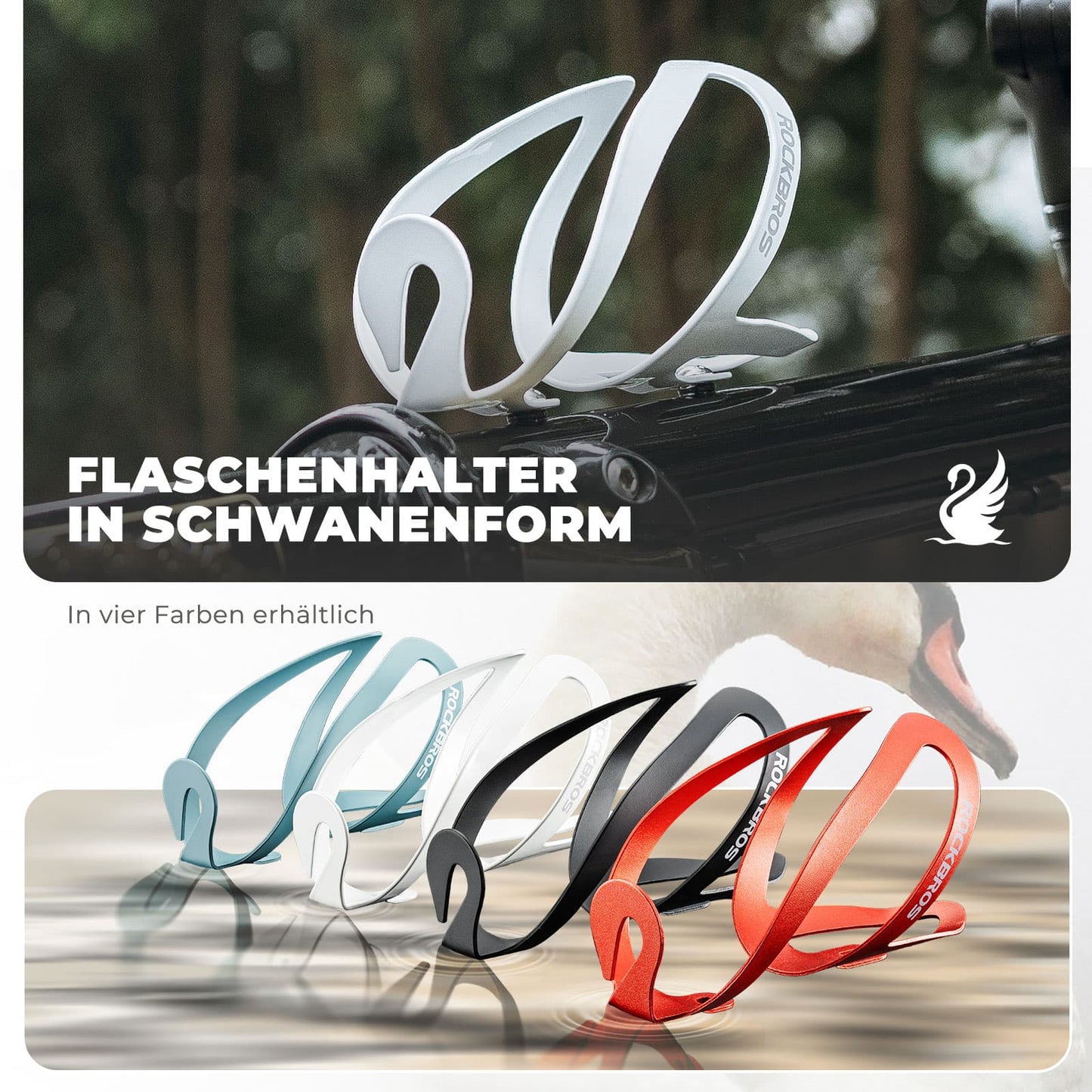 Flessenhouder, fietsaccessoire, lichtgewicht bidonhouder, bevestiging voor de fiets, ROCKBROS