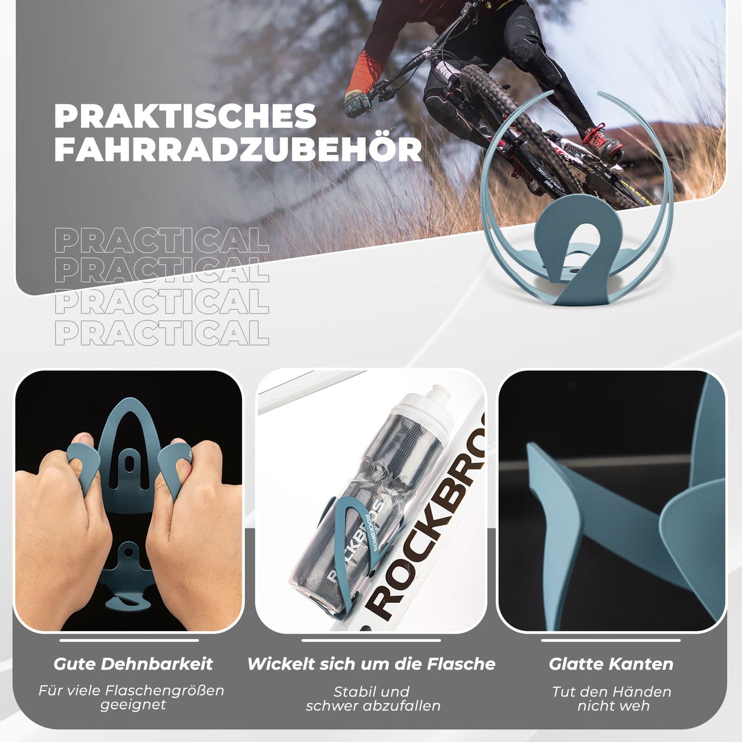 Flessenhouder, fietsaccessoire, lichtgewicht bidonhouder, bevestiging voor de fiets, ROCKBROS