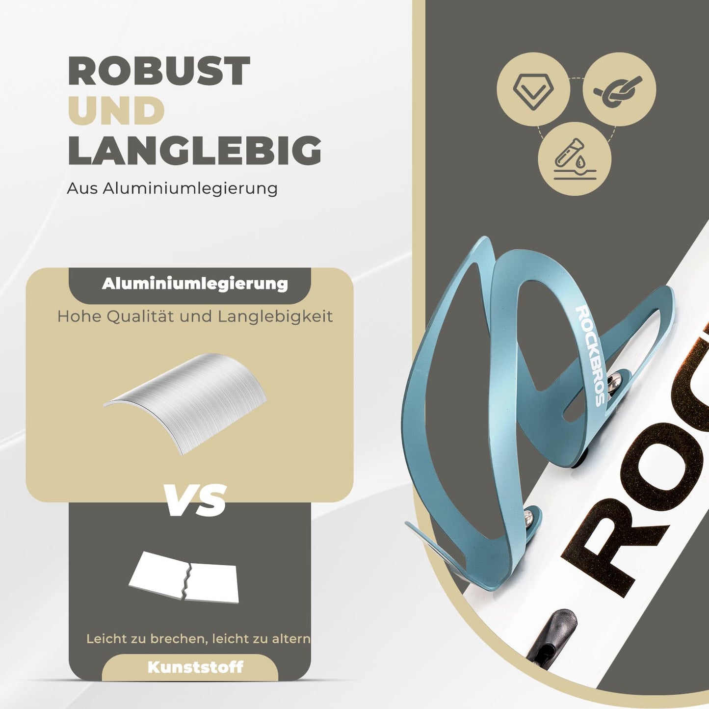 Flessenhouder, fietsaccessoire, lichtgewicht bidonhouder, bevestiging voor de fiets, ROCKBROS