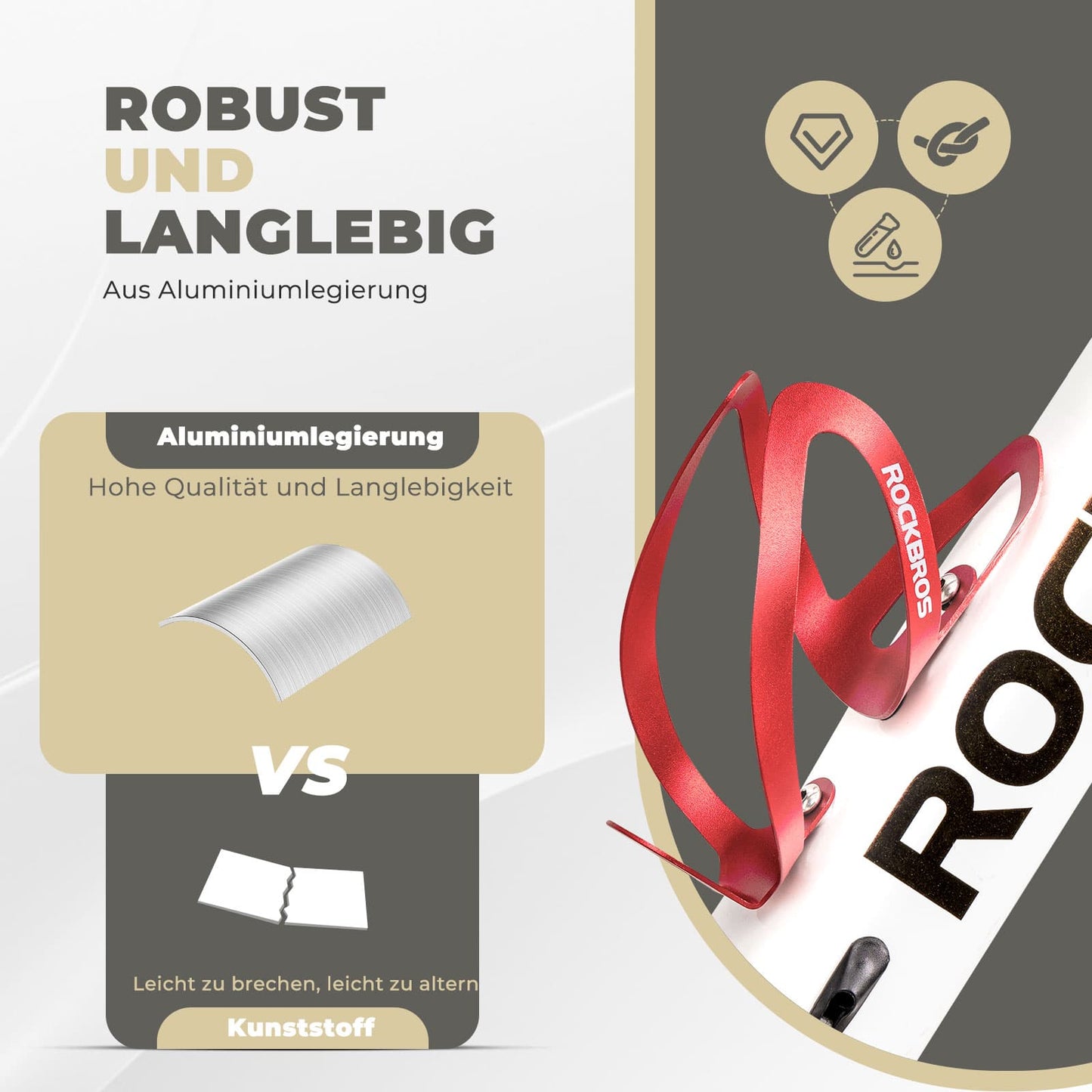 Flessenhouder, fietsaccessoire, lichtgewicht bidonhouder, bevestiging voor de fiets, ROCKBROS