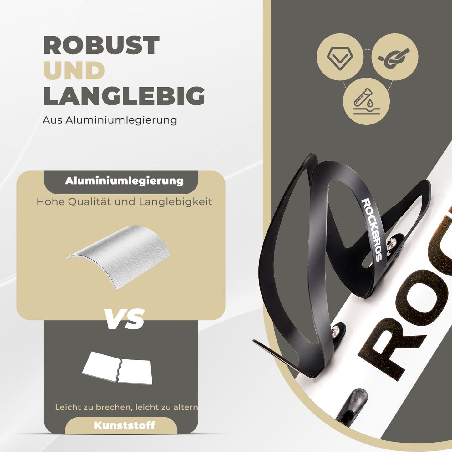 Flessenhouder, fietsaccessoire, lichtgewicht bidonhouder, bevestiging voor de fiets, ROCKBROS