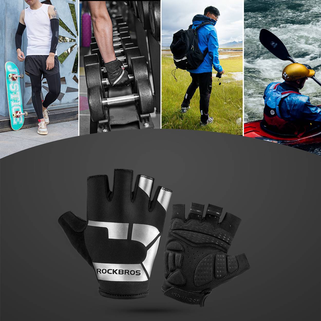 Rockbros sportieve motorhandschoenen voor de lente en de herfst, antislip en reflecterend, van Rockbros.