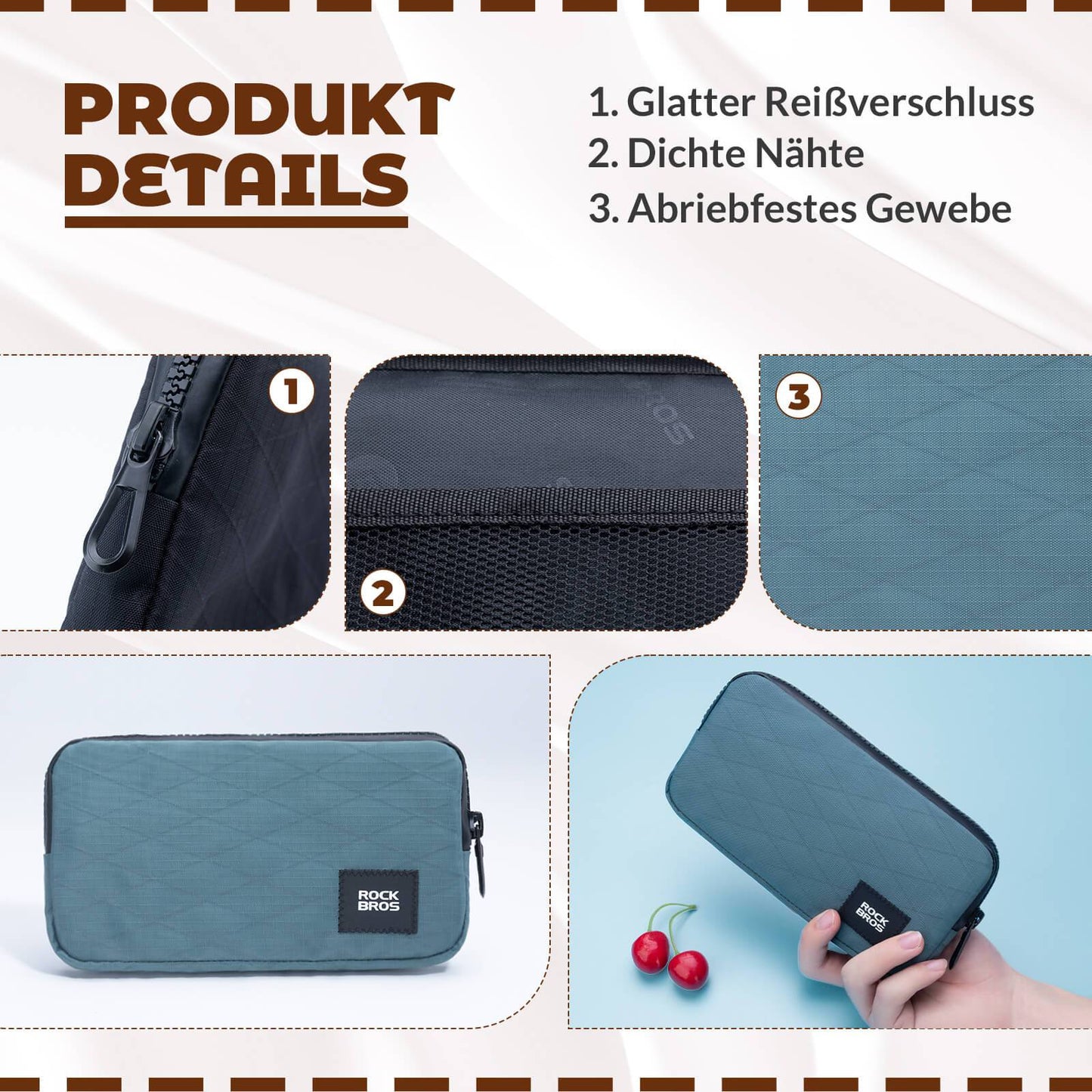 Portemonnee, tasje, muntzakje, telefoonhoesje voor creditcards en sleutels, ROCKBROS