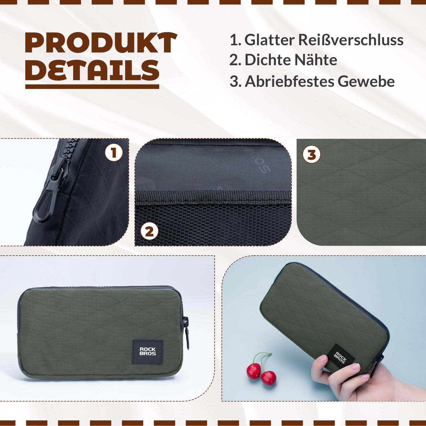 Portemonnee, tasje, muntzakje, telefoonhoesje voor creditcards en sleutels, ROCKBROS