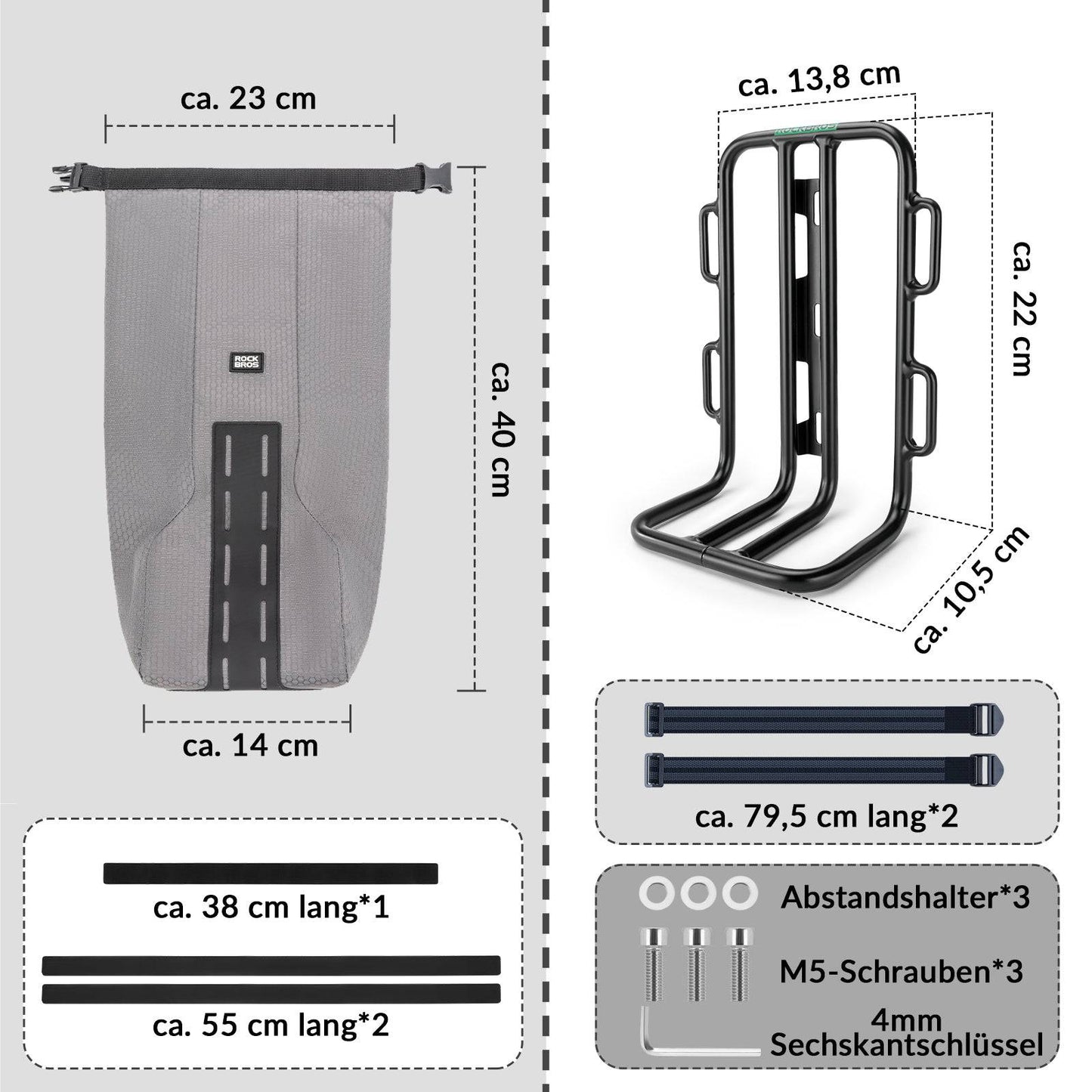 Fietstas voor voorvork, 2,7 liter, waterdicht, ROCKBROS