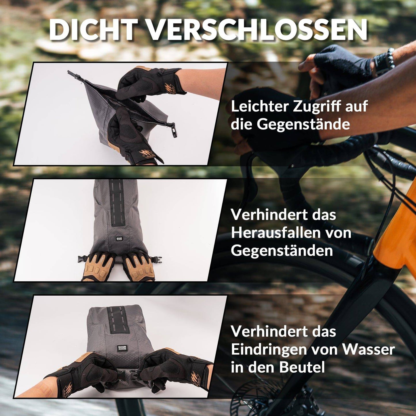 Fietstas voor voorvork, 2,7 liter, waterdicht, ROCKBROS