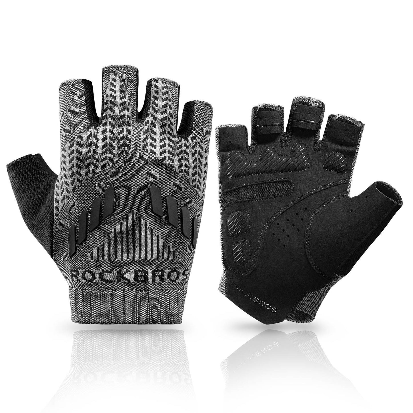 Schokabsorberende fietshandschoenen met halve vingers voor de zomer, herenmodel, ROCKBROS