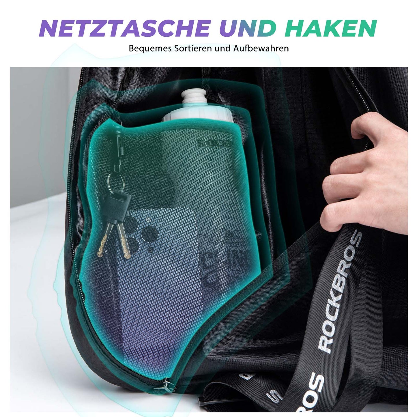 Motorhelmtas, verstelbare schouderriem, ROCKBROS