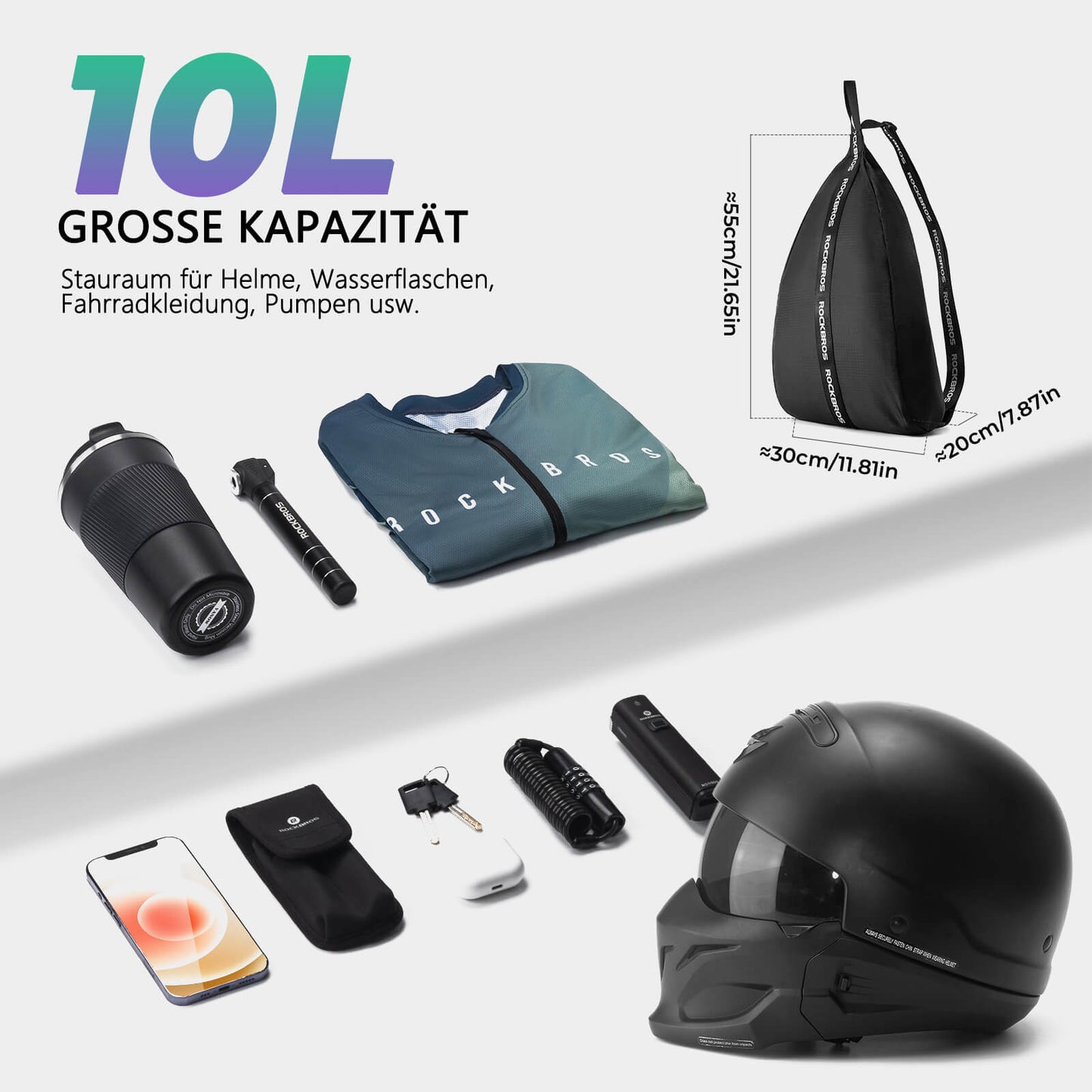 Motorhelmtas, verstelbare schouderriem, ROCKBROS