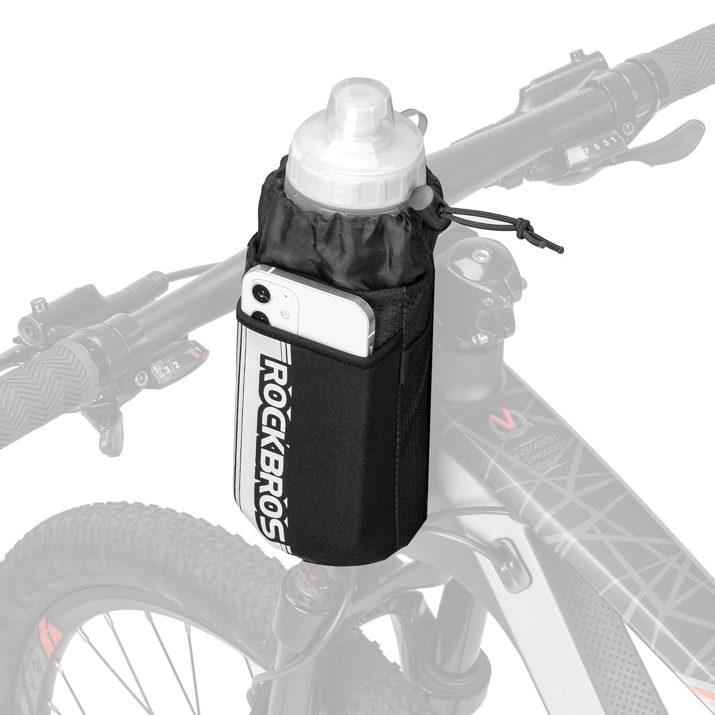 Ge?soleerde fietstas voor aan het stuur met bidonhouder en vakje voor mobiele telefoon ROCKBROS