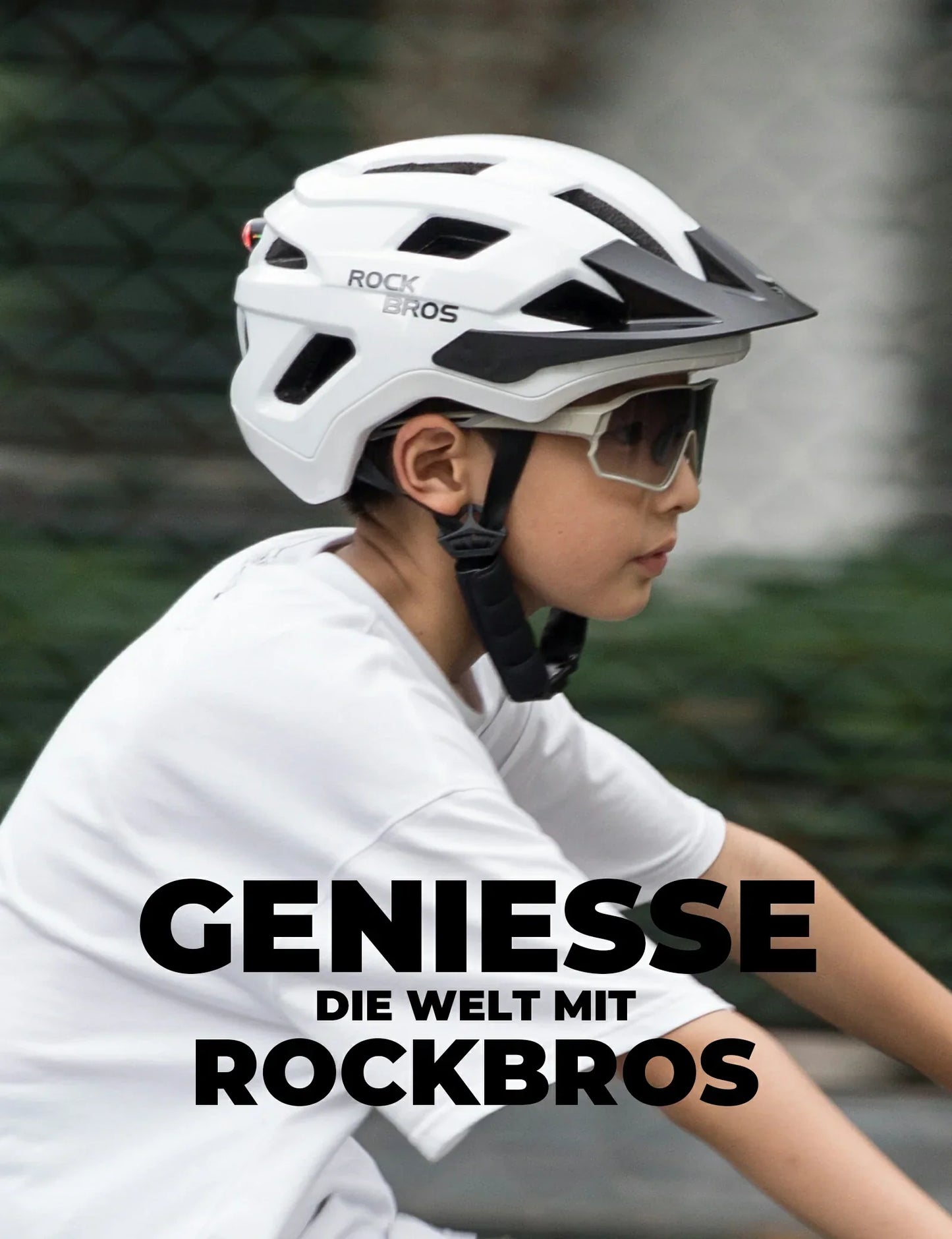 Kinderfietshelm met afneembaar vizier voor mountainbiken, BMX en downhill, ROCKBROS