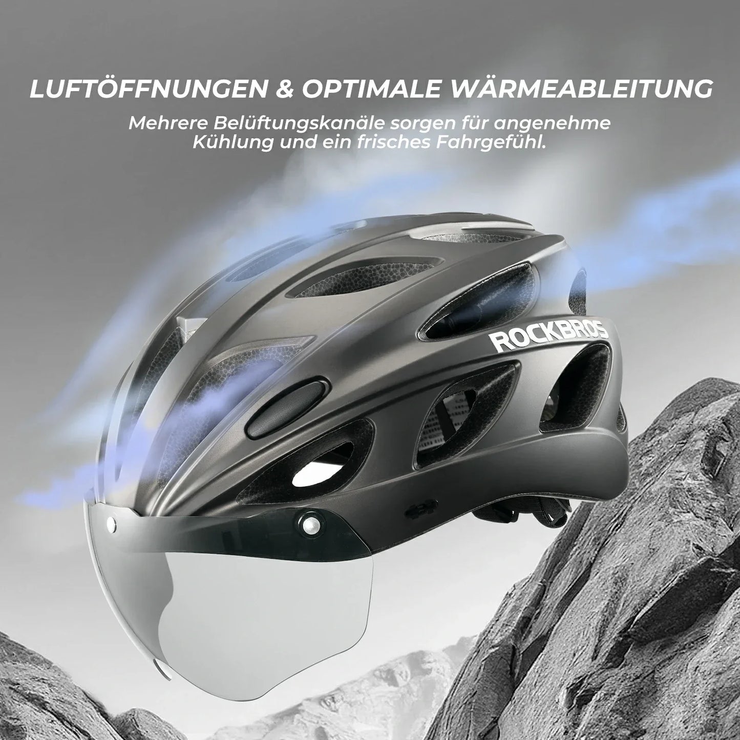Kinderfietshelm met ge?ntegreerde, afneembare magnetische bril en vizier ROCKBROS