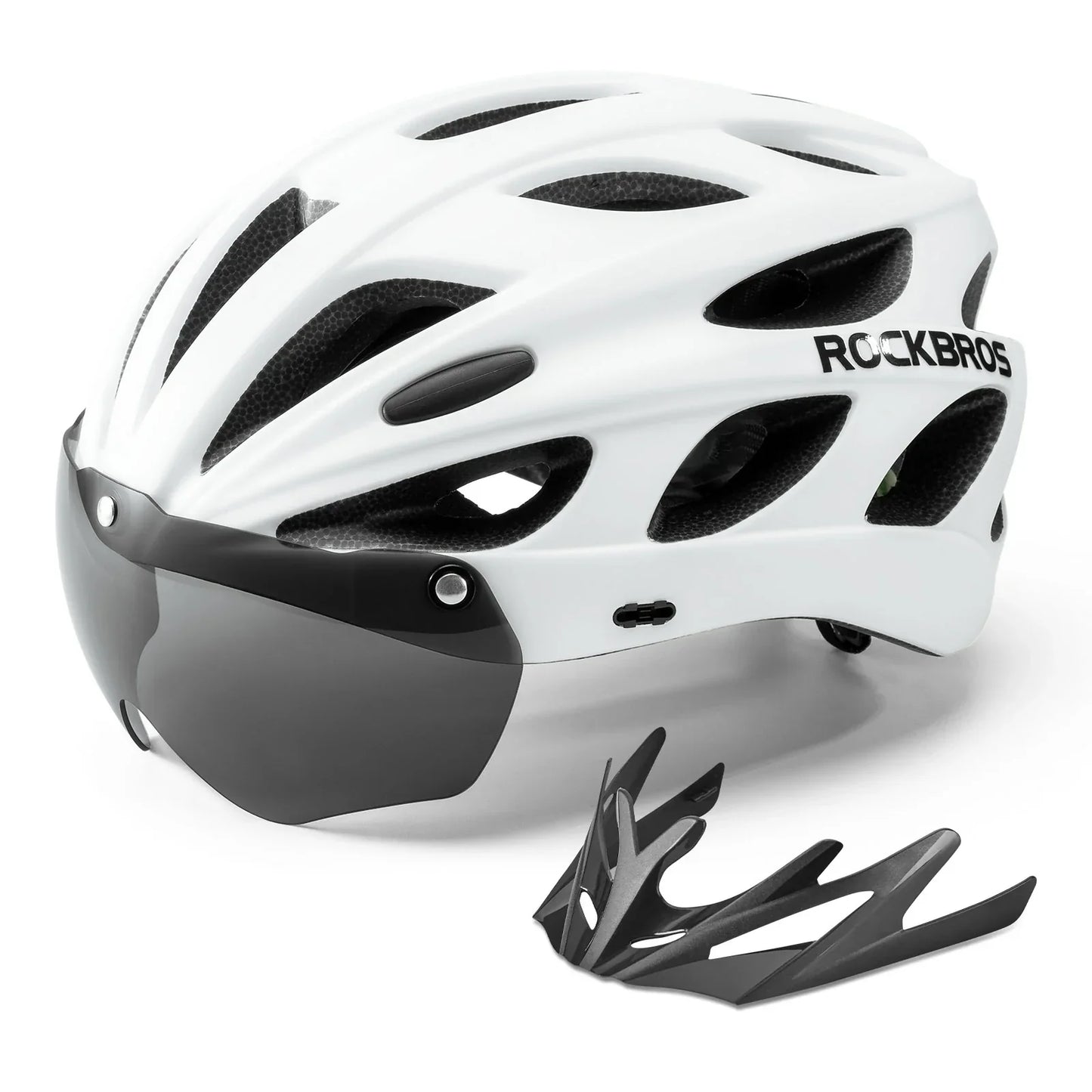 Kinderfietshelm met ge?ntegreerde, afneembare magnetische bril en vizier ROCKBROS