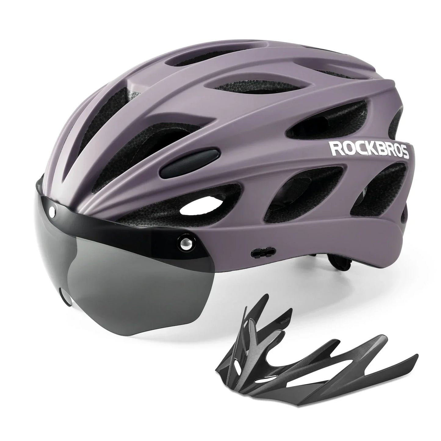 Kinderfietshelm met ge?ntegreerde, afneembare magnetische bril en vizier ROCKBROS