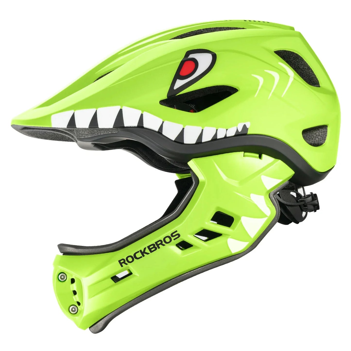 Kinderhelm met cartoonprint en afneembare kinbescherming, model ROCKBROS