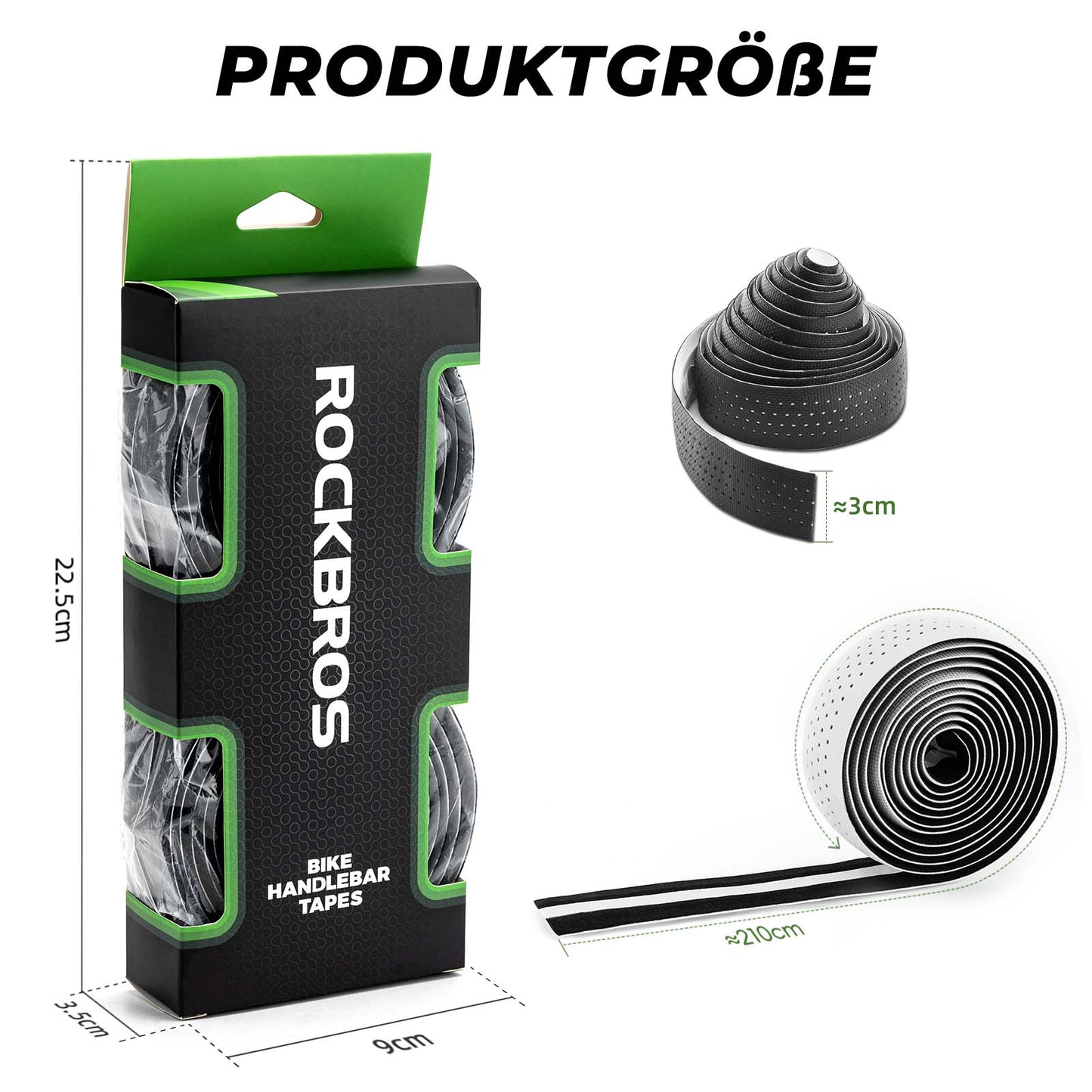 Stuurlint voor racefietsen, antislip, schokabsorberend, 2 rollen, ROCKBROS