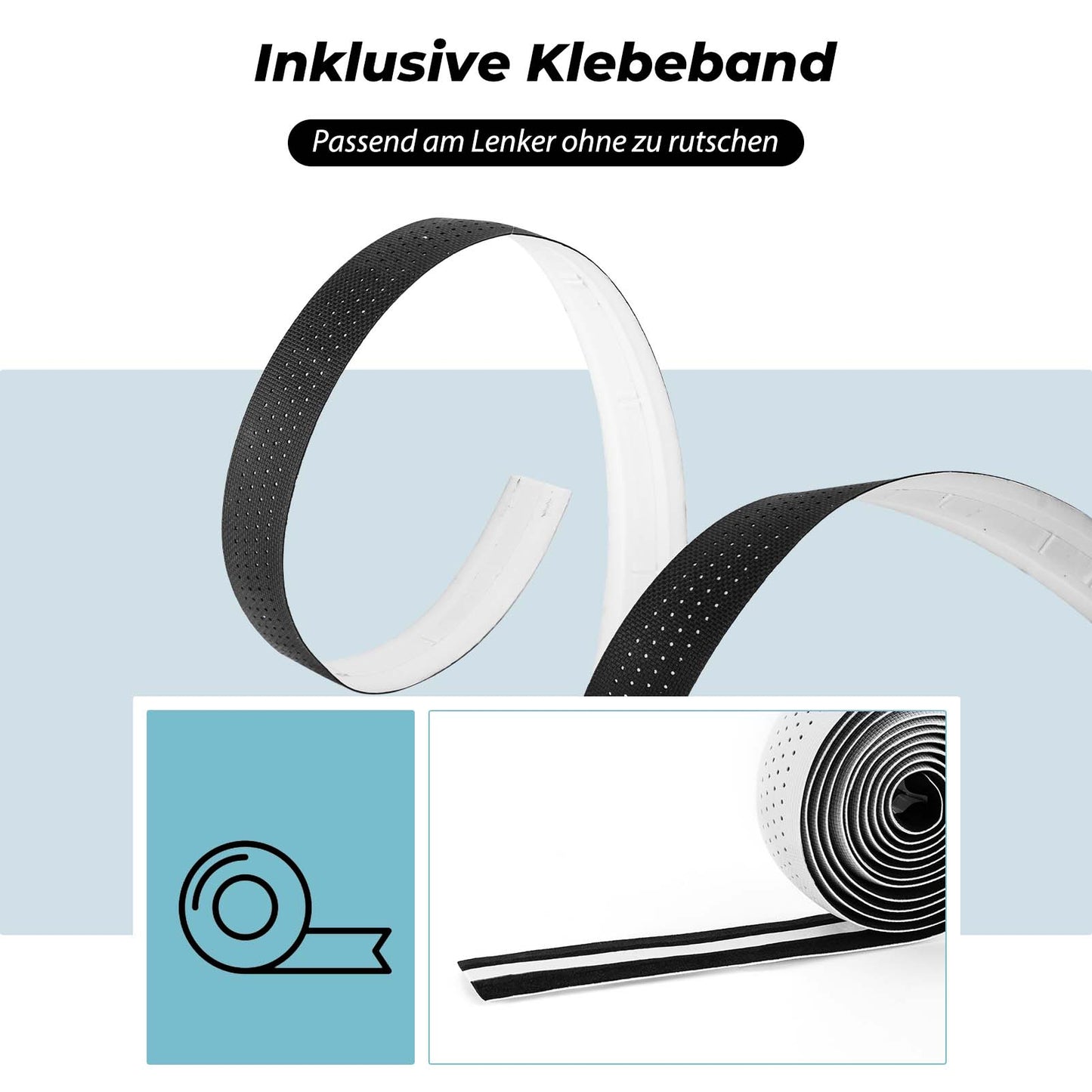 Stuurlint voor racefietsen, antislip, schokabsorberend, 2 rollen, ROCKBROS
