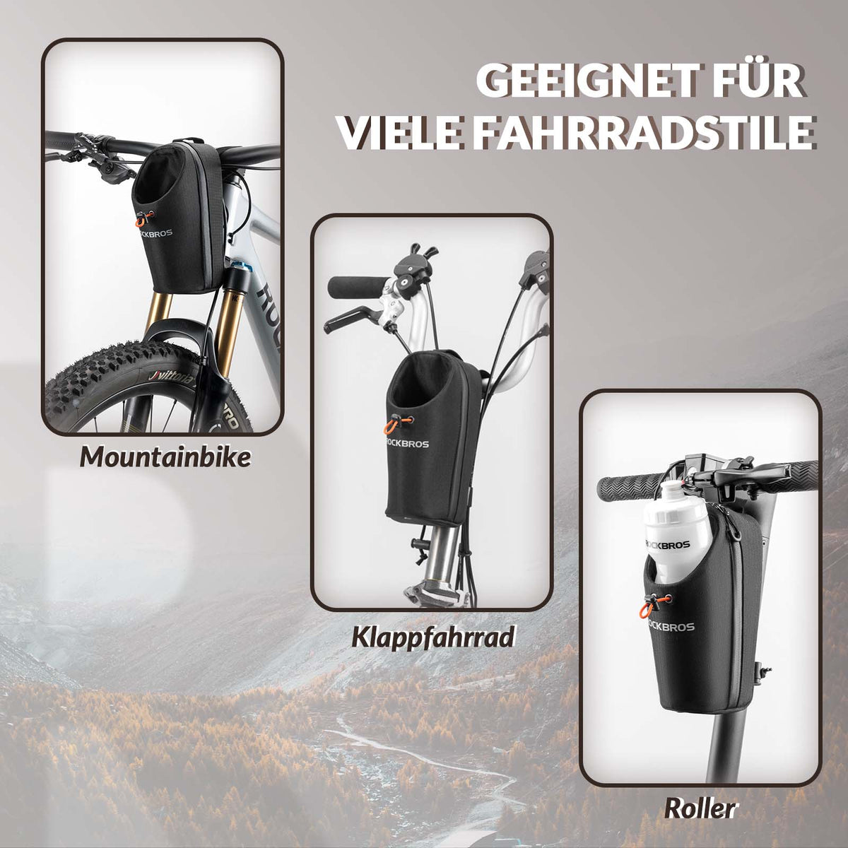 ROCKBROS Stuurtas Flessentas Drinkfleshouder Multifunctioneel Ontwerp