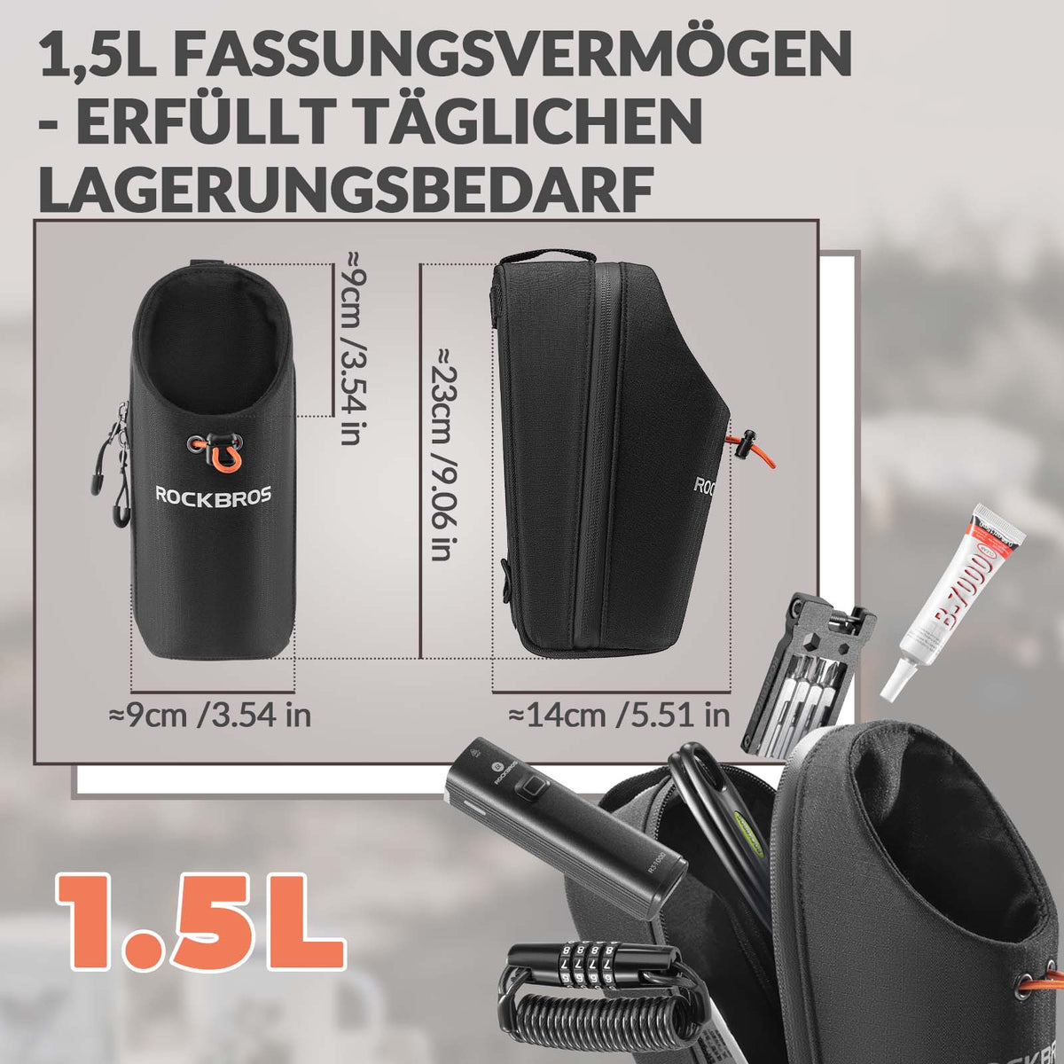 ROCKBROS Stuurtas Flessentas Drinkfleshouder Multifunctioneel Ontwerp