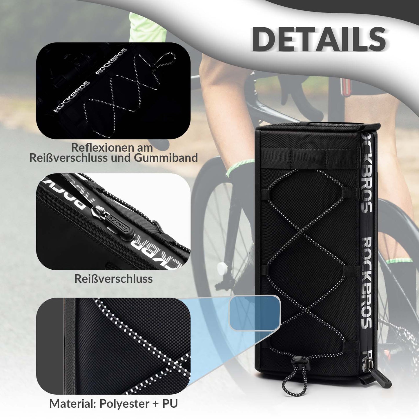 Stuurtas Multifunctionele fietstas voor aan het stuur met schouderriem 1,5L ROCKBROS