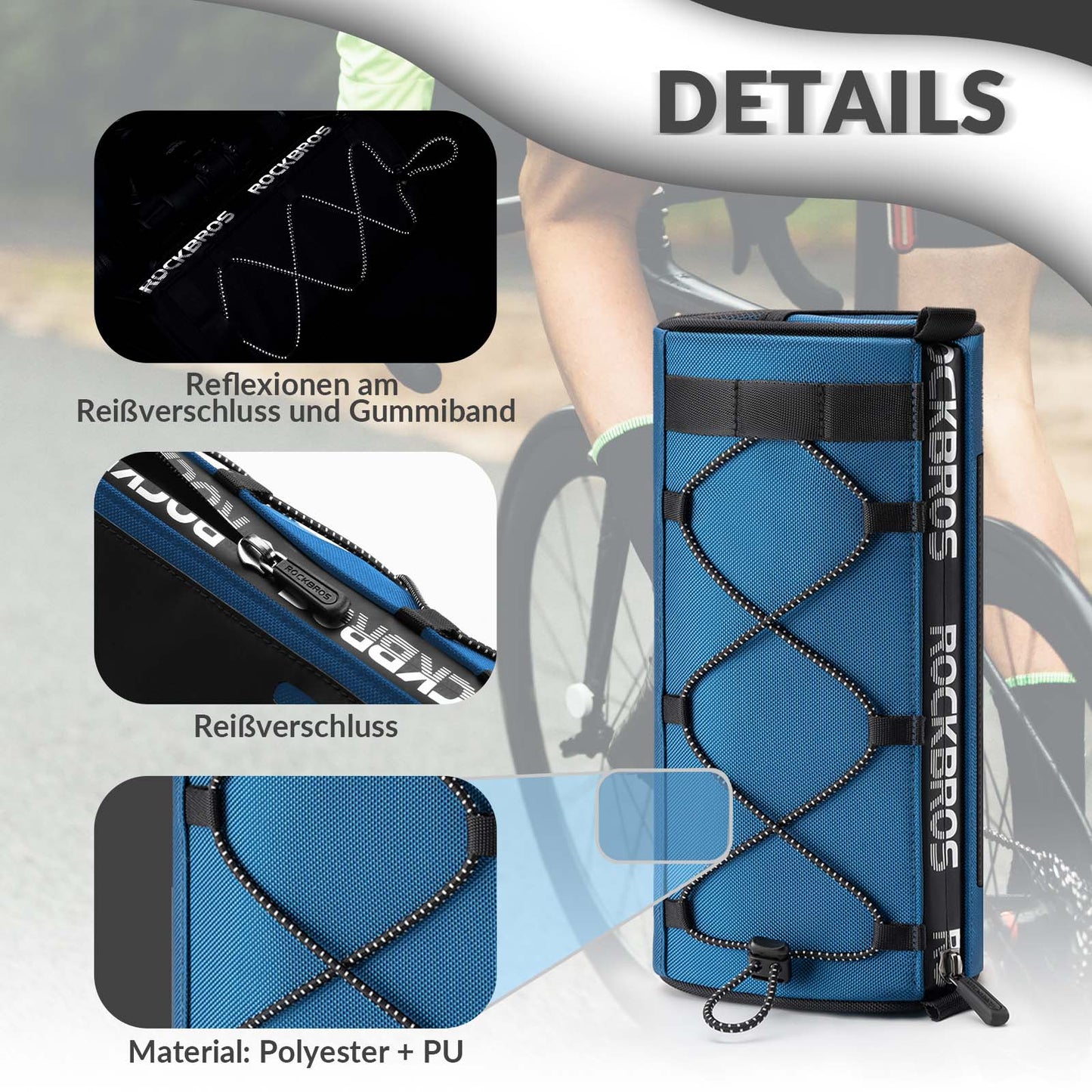 Stuurtas Multifunctionele fietstas voor aan het stuur met schouderriem 1,5L ROCKBROS