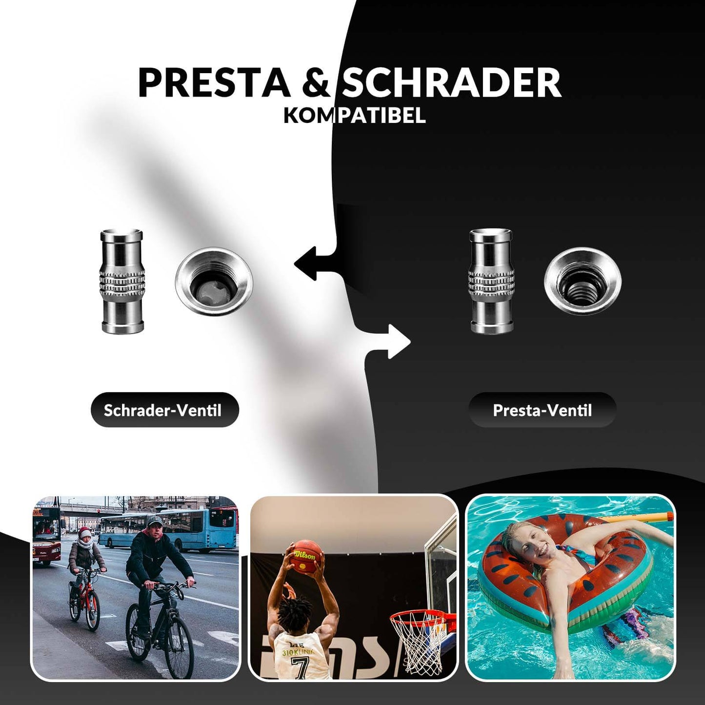 ROCKBROS aluminium handpomp voor Schrader- en Presta-ventielen