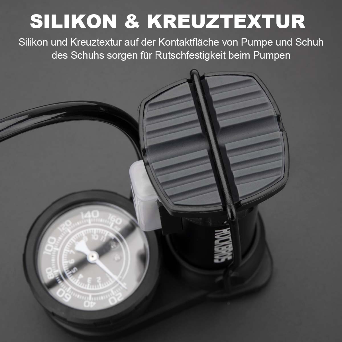 Mini voetpomp met luchtpomp en drukmeter ROCKBROS