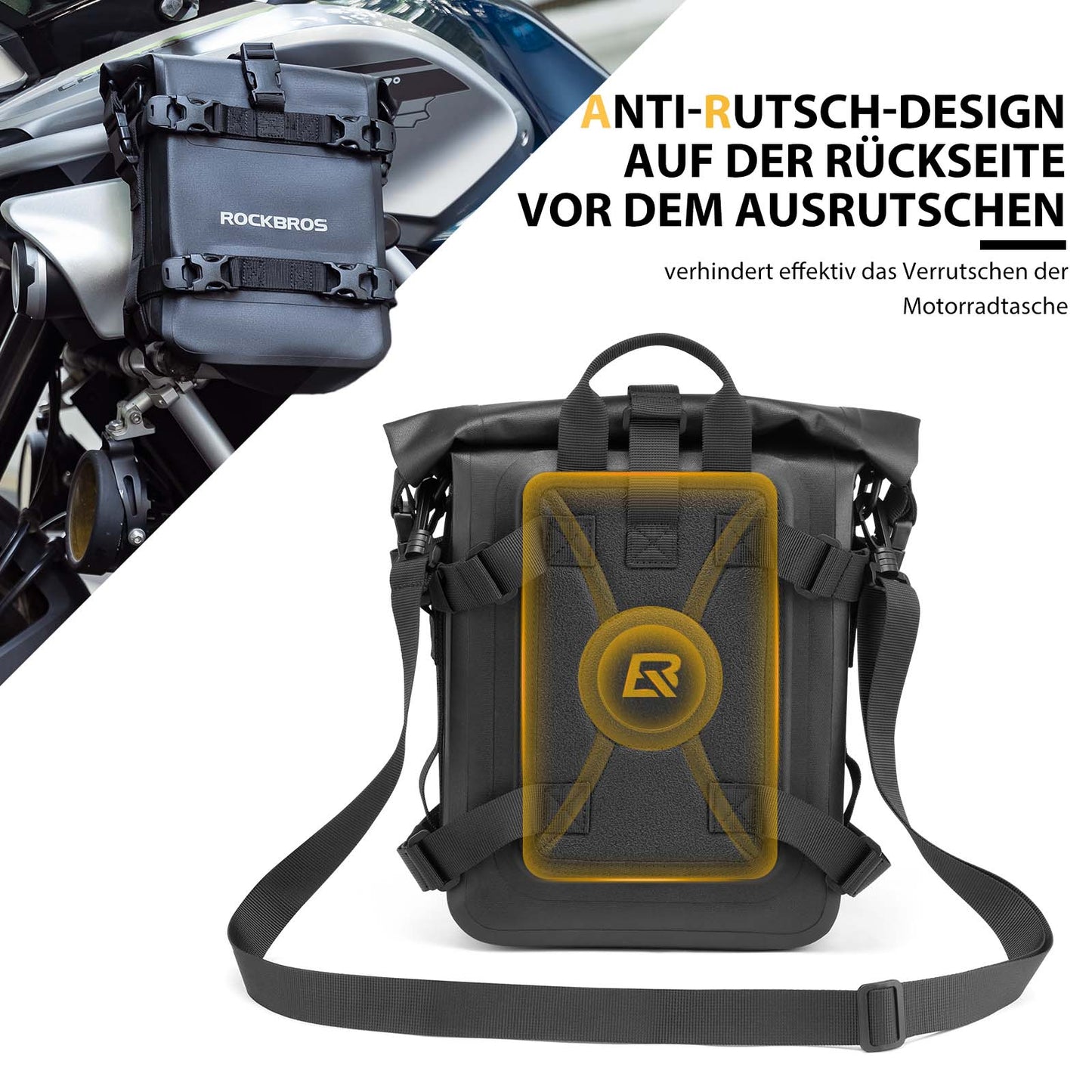 Motorfiets zijtas, waterdicht, koffertas, 5 liter, zwart, ROCKBROS