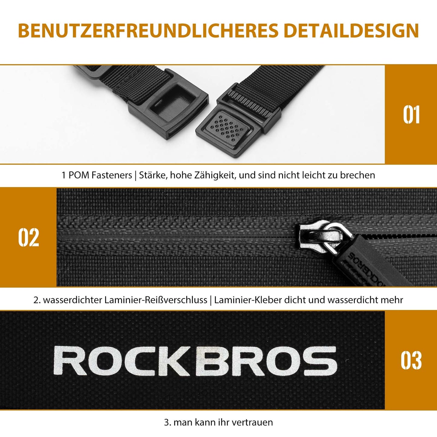 Waterdichte, magnetische tanktas voor motorfietsen, zwart, ROCKBROS
