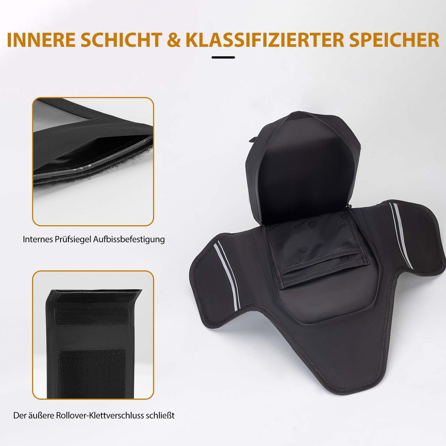 Waterdichte, magnetische tanktas voor motorfietsen, zwart, ROCKBROS