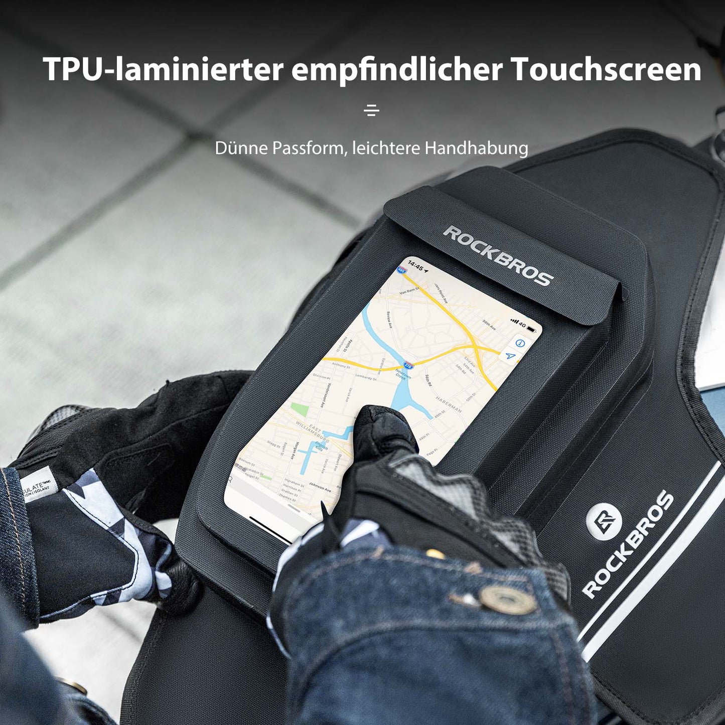 Waterdichte, magnetische tanktas voor motorfietsen, zwart, ROCKBROS