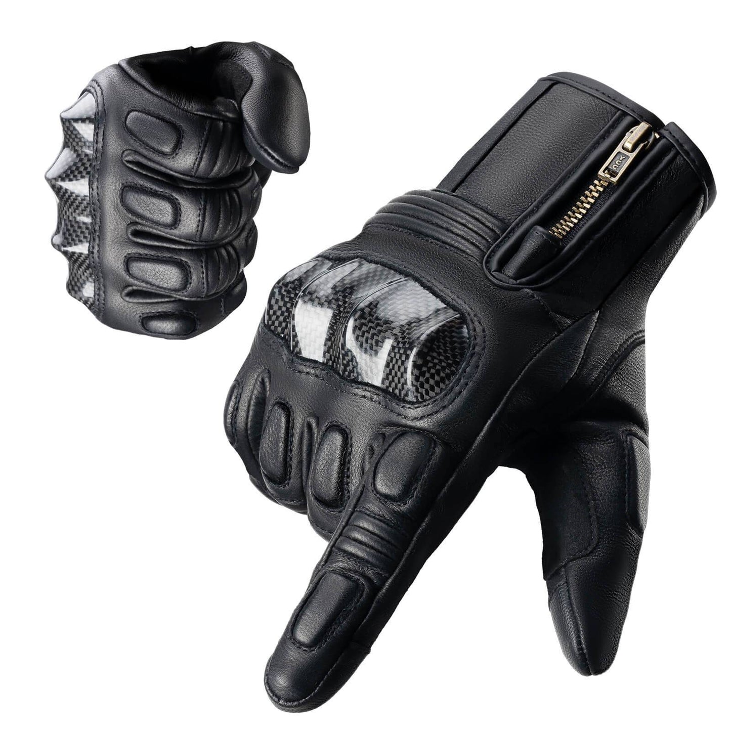 Motorhandschoenen, touchscreen, leer, volledige vingers, ademend, ROCKBROS
