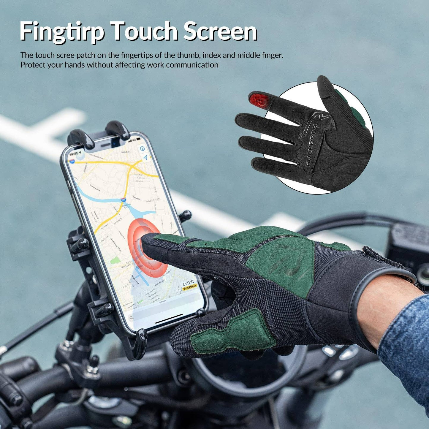 Motorhandschoenen, winddichte touchscreen handschoenen voor heren, ROCKBROS