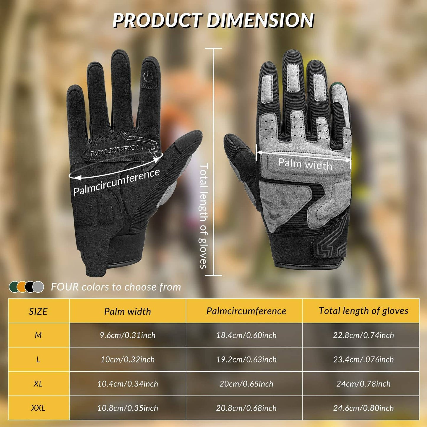 Motorhandschoenen, winddichte touchscreen handschoenen voor heren, ROCKBROS
