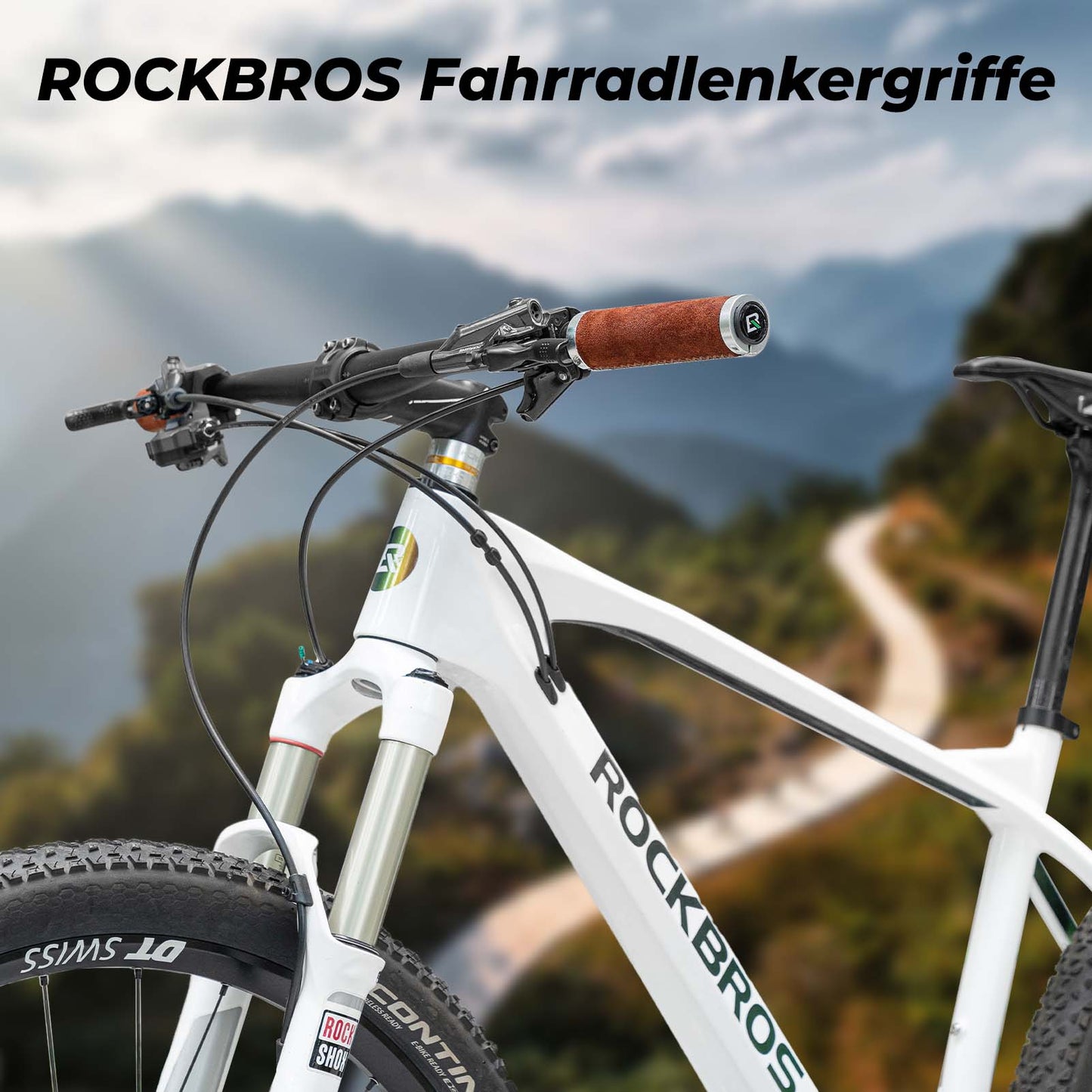 MTB-handvatten, ergonomisch, antislip, geschikt voor 22 mm ROCKBROS-wielen.