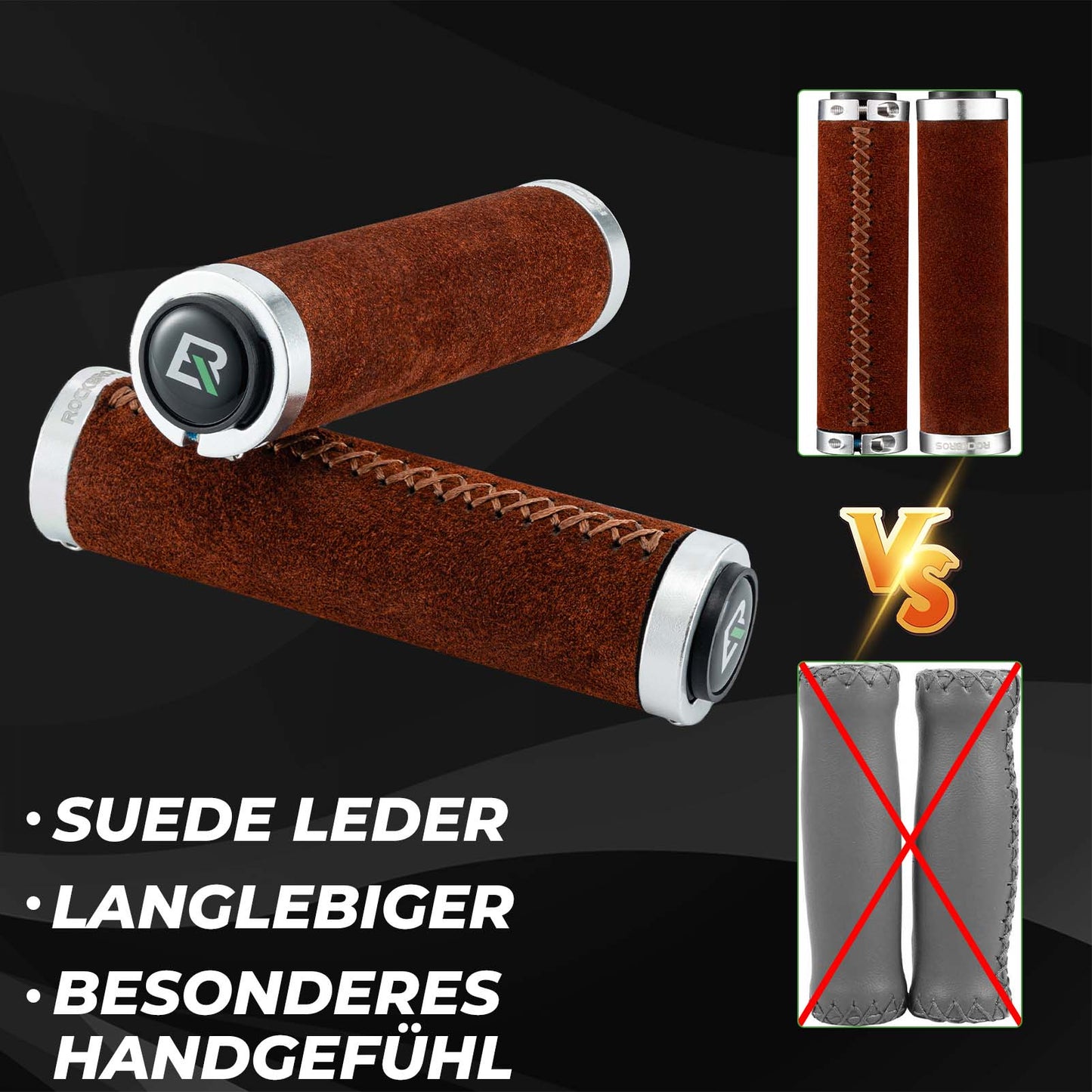 MTB-handvatten, ergonomisch, antislip, geschikt voor 22 mm ROCKBROS-wielen.