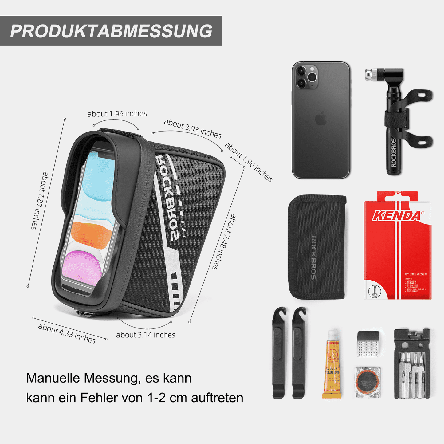 Bovenbuistas met TPU-touchscreen, zijvak, 1 liter, ROCKBROS