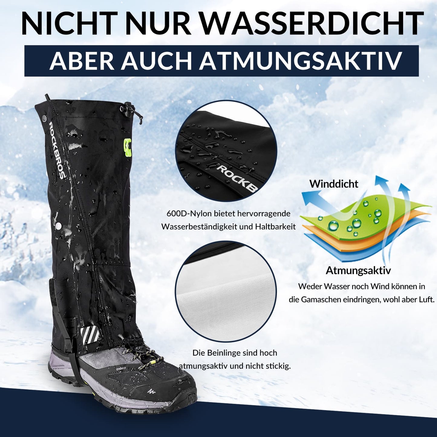 Outdoor beenbeschermers Waterdichte sneeuwbeenbeschermers Heren Dames ROCKBROS