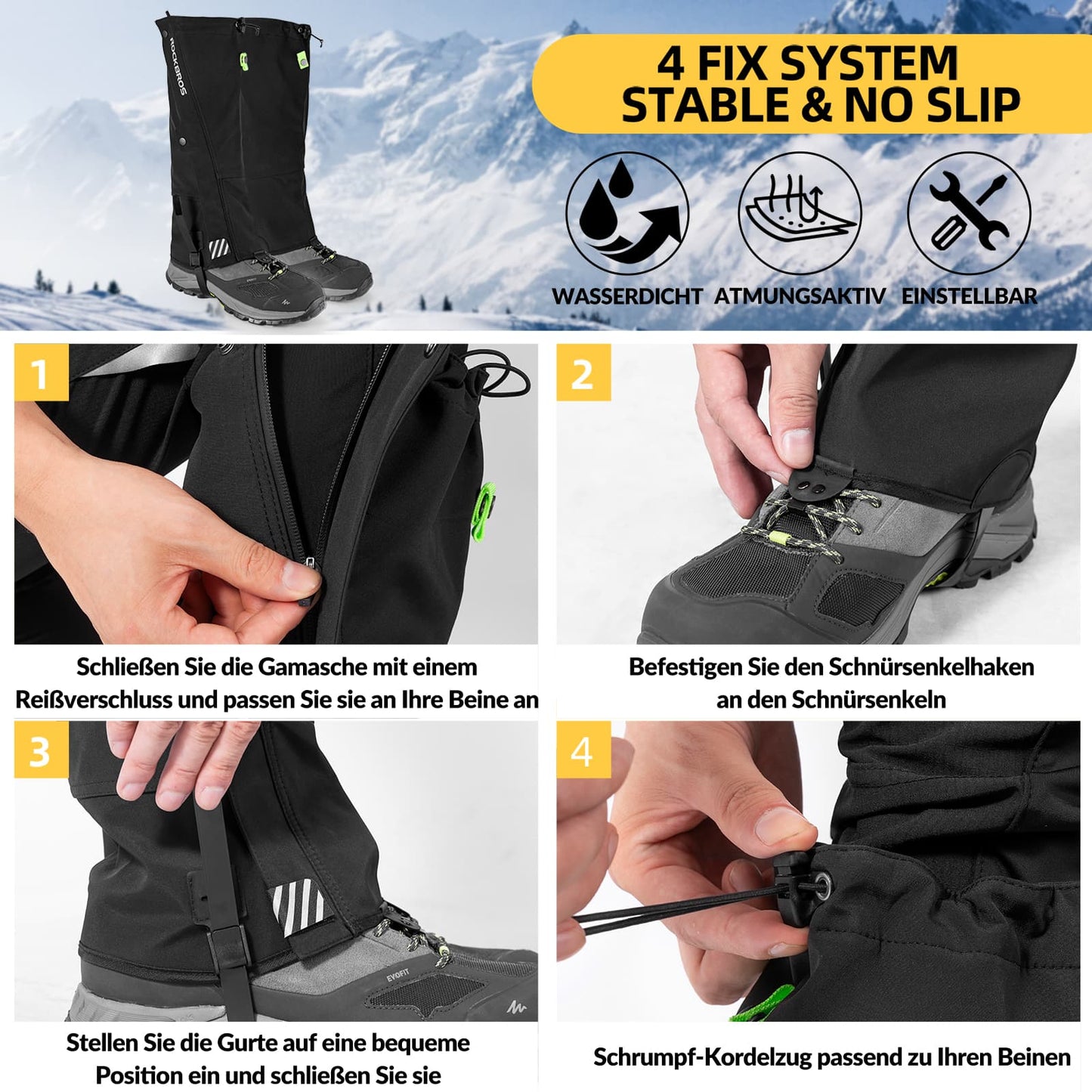 Outdoor beenbeschermers Waterdichte sneeuwbeenbeschermers Heren Dames ROCKBROS