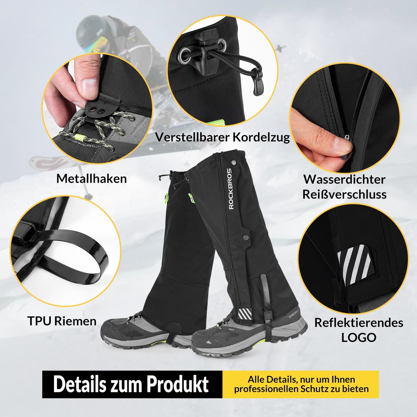 Outdoor beenbeschermers Waterdichte sneeuwbeenbeschermers Heren Dames ROCKBROS