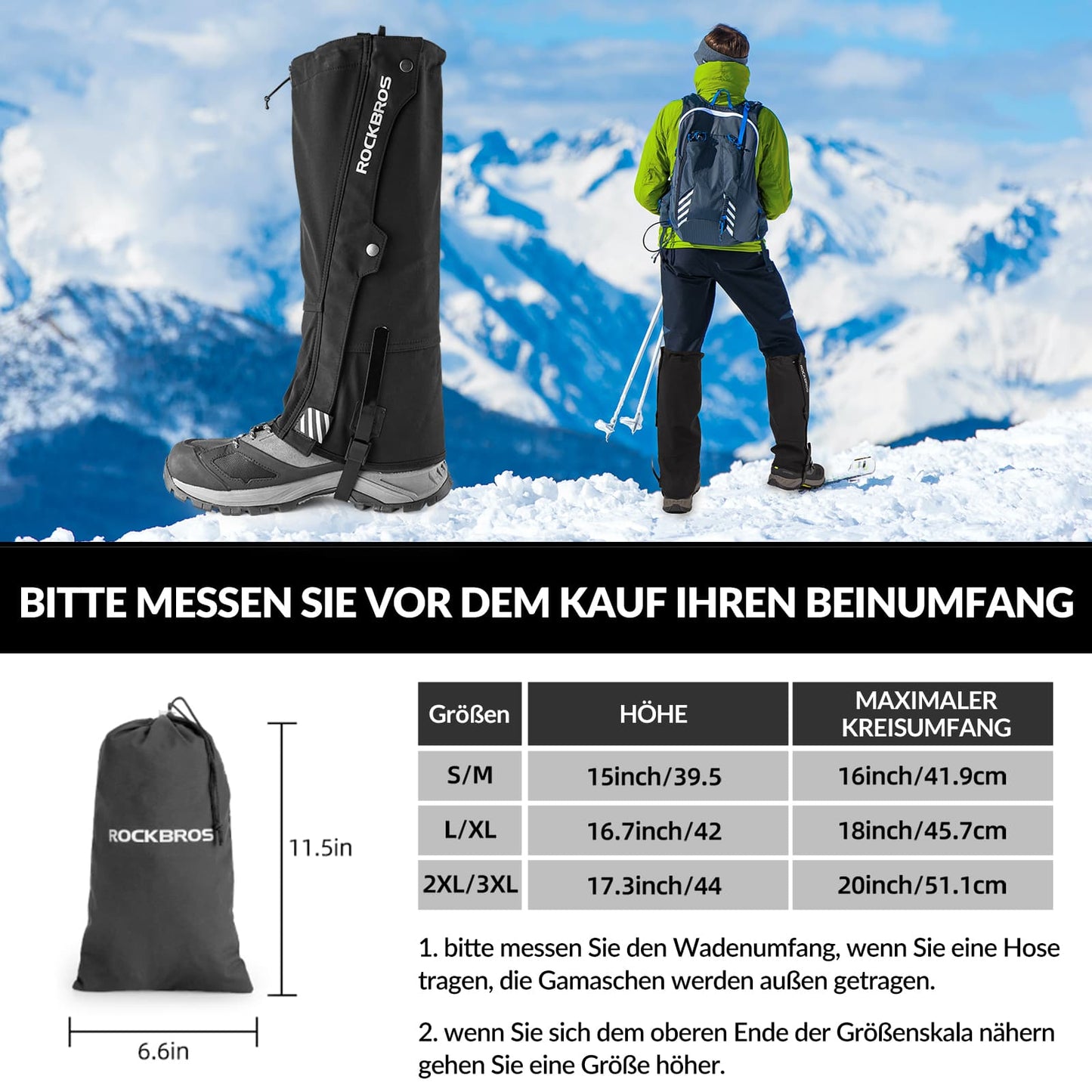 Outdoor beenbeschermers Waterdichte sneeuwbeenbeschermers Heren Dames ROCKBROS